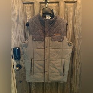 Cinch Quilted Vest Men’s Medium Brown Olive Western Snap Front Puffer Workwear